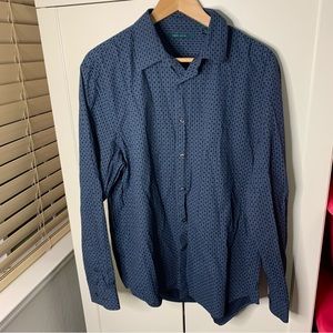 Perry Ellis Geo Design Button Down Long Sleeve Shirt